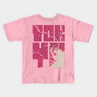 Tokyo, Japan City Map Typography - Blossom Kids T-Shirt